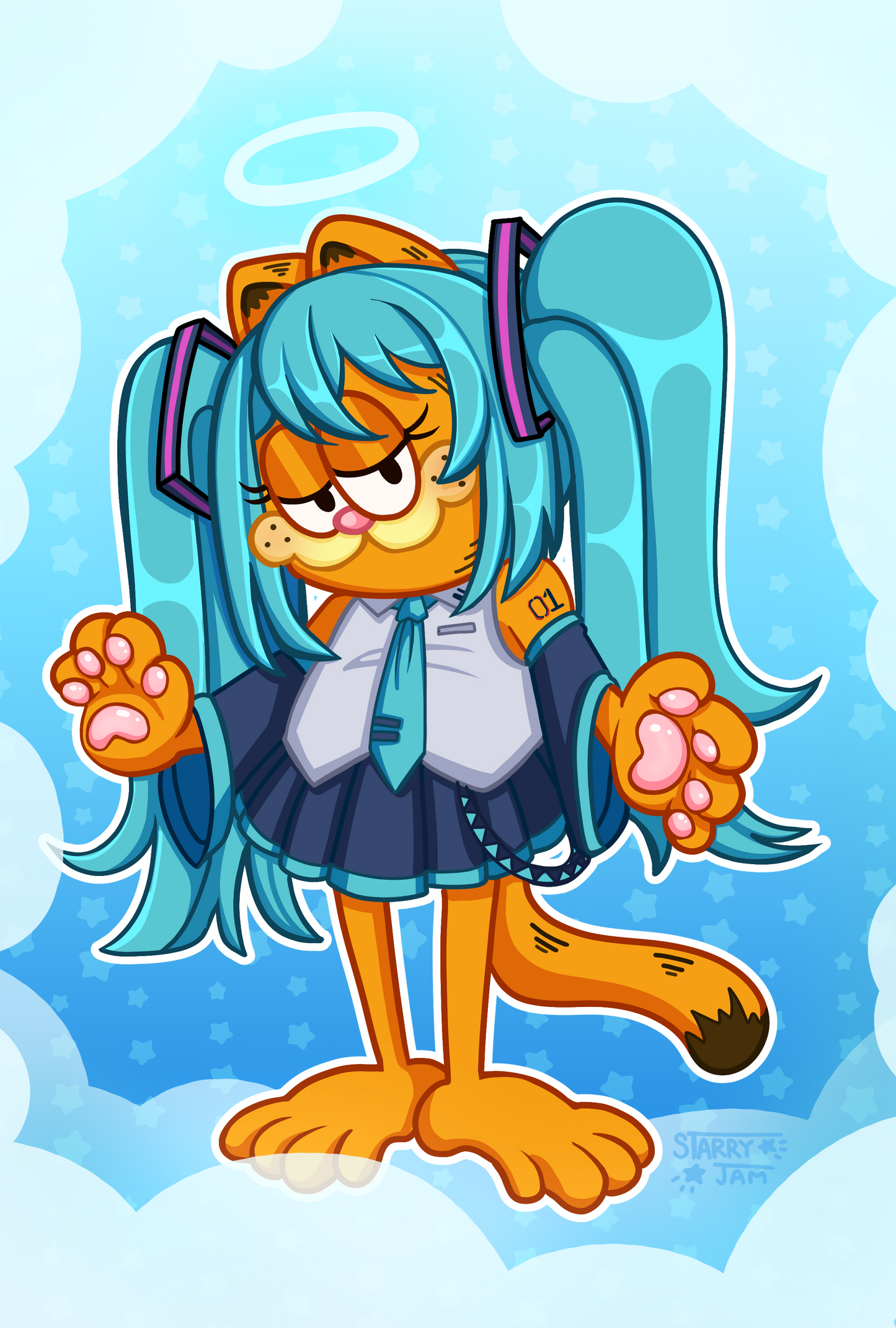 Garfield Hatsune Miku PARODY Sticker