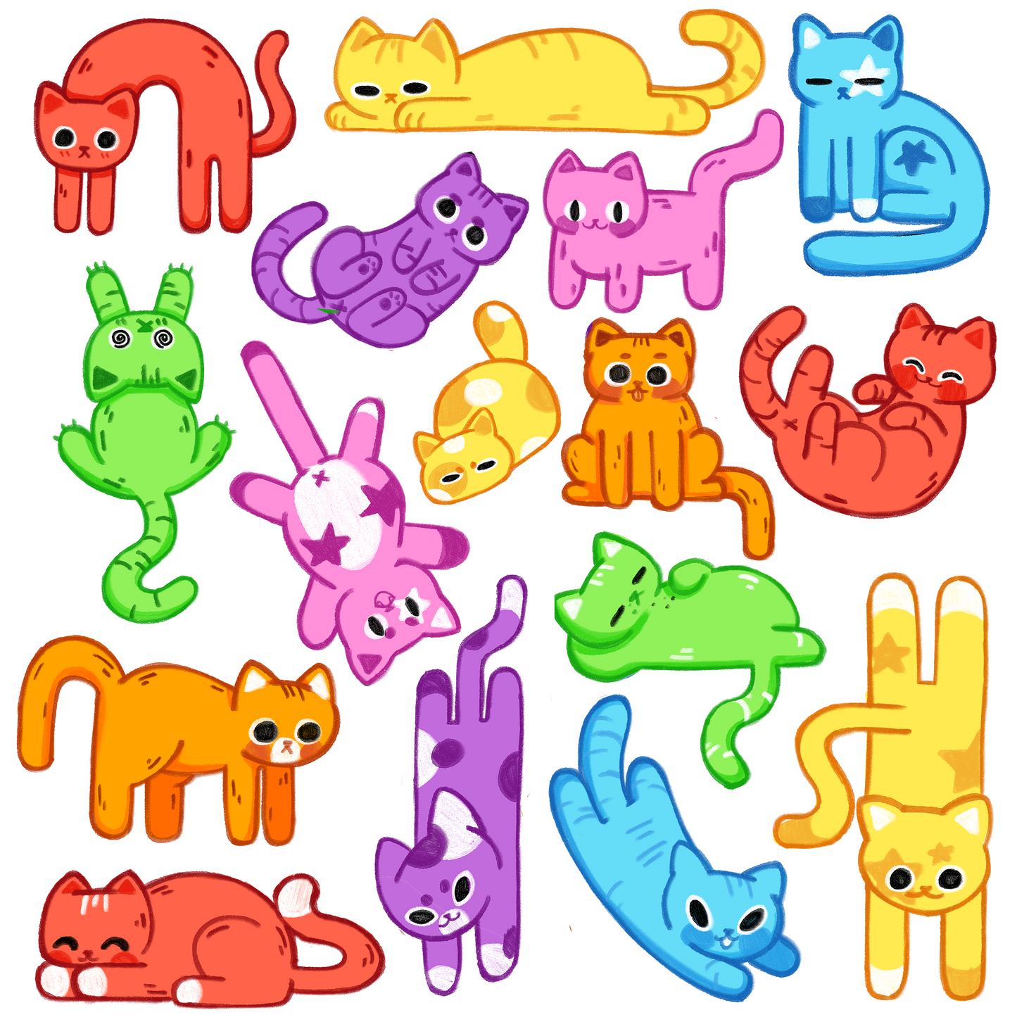 Cute Rainbow Cat Tote Bag