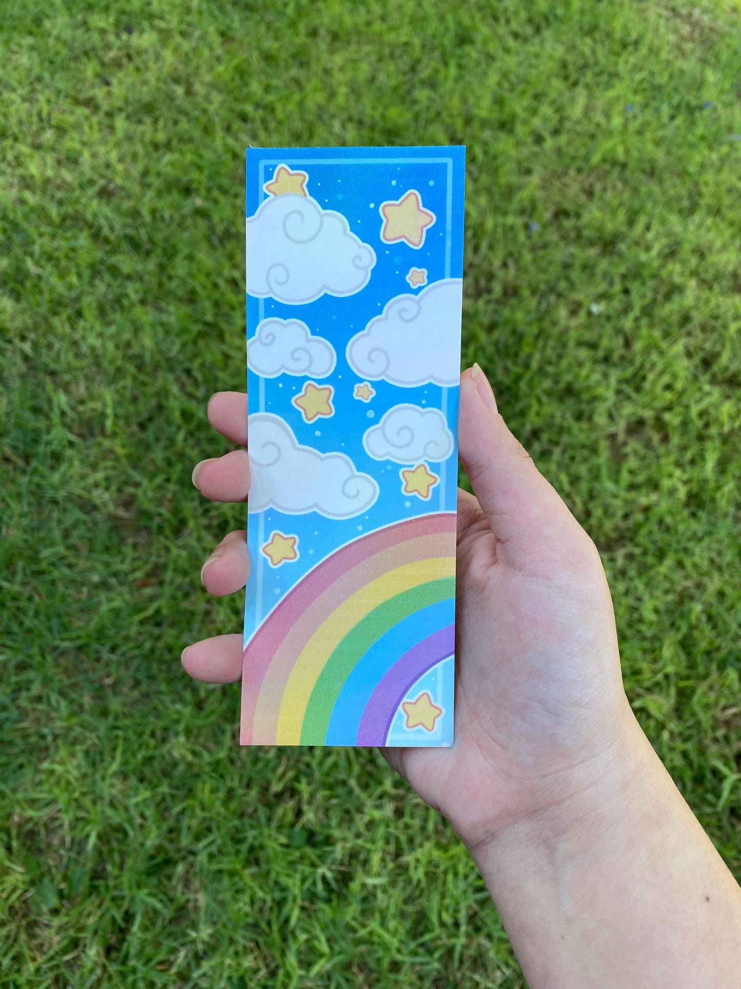 Rainbow Sky Bookmark | Holographic Starry Sky Scene Bookmark