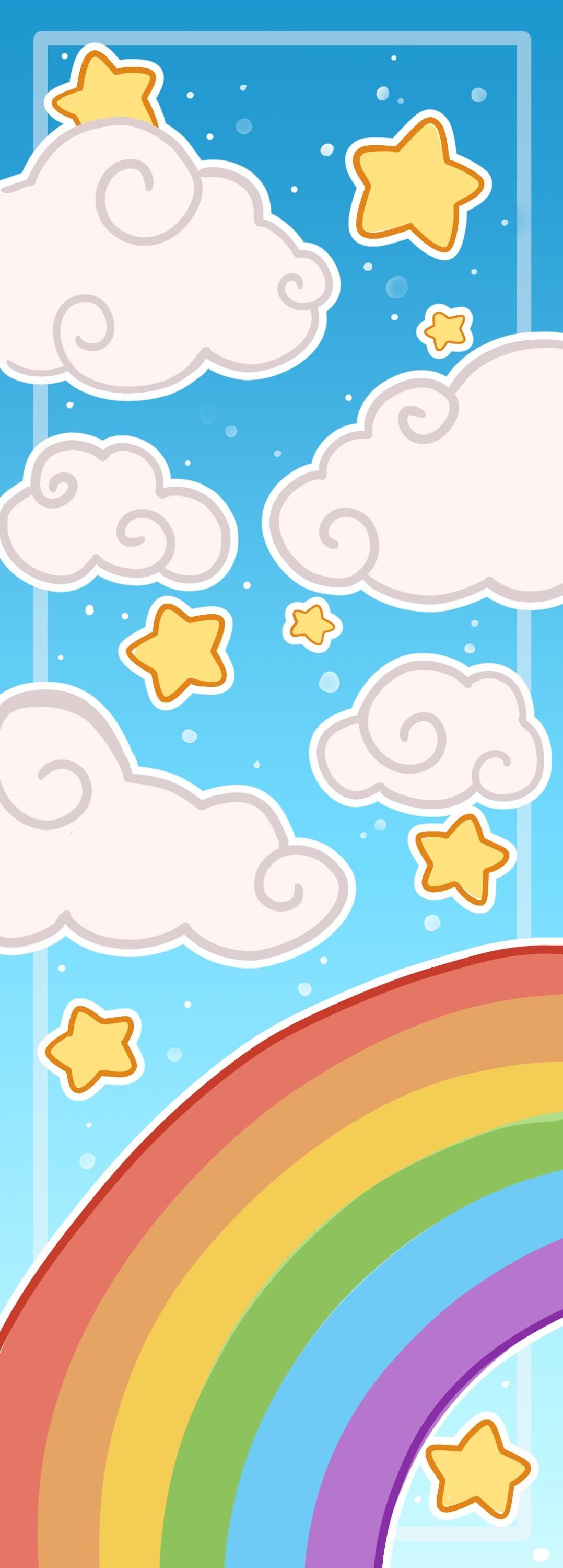Rainbow Sky Bookmark | Holographic Starry Sky Scene Bookmark