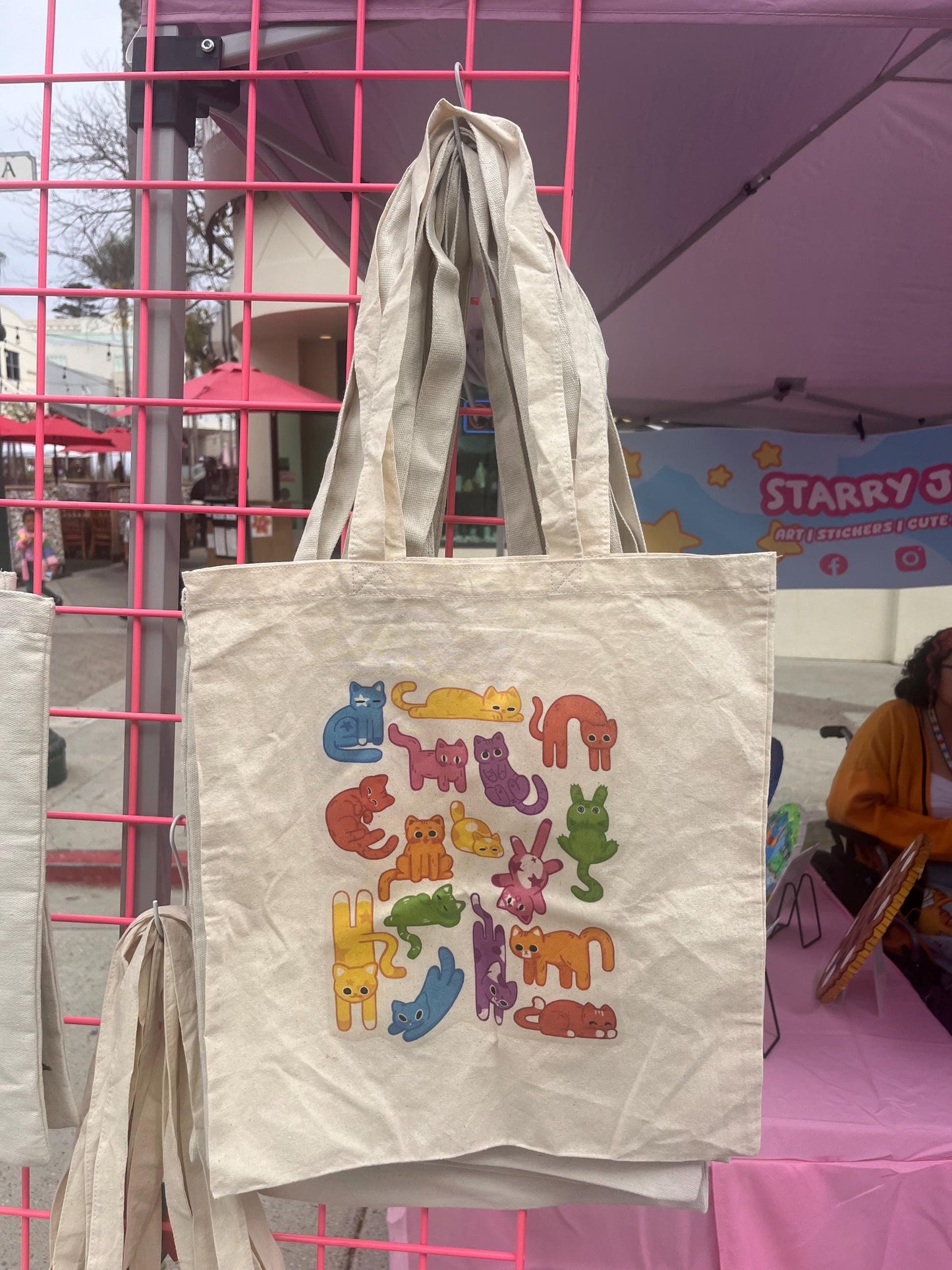 Cute Rainbow Cat Tote Bag