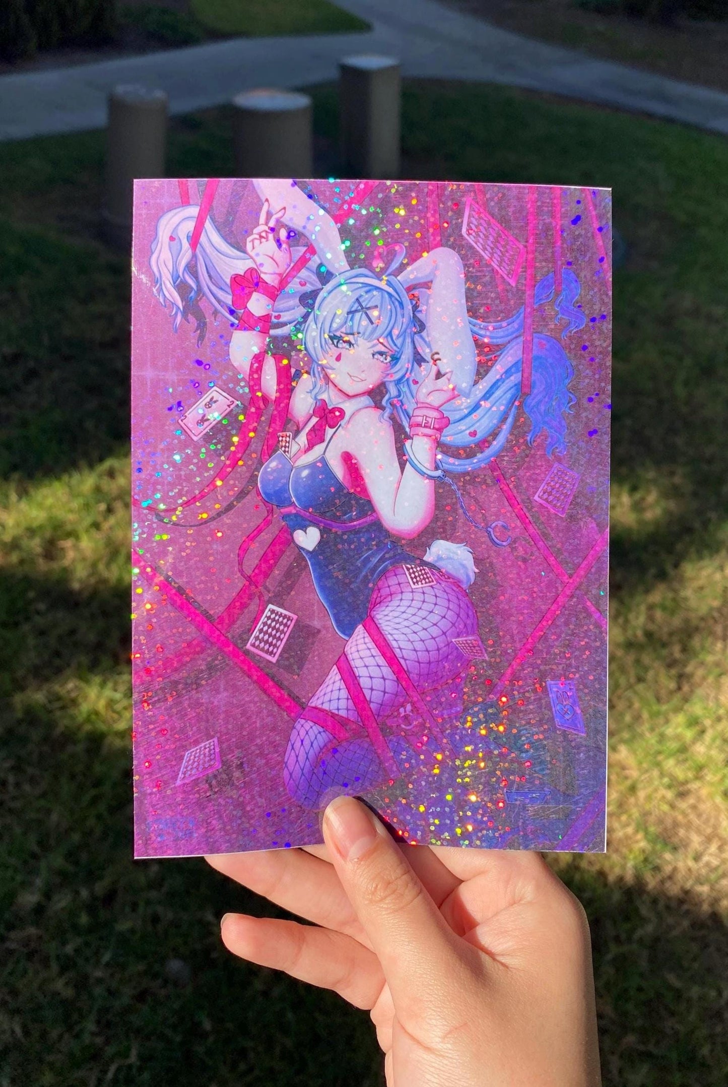 Rabbit Hole Hatsune Miku Vocaloid Art Print | 5x7 in | Holographic Anime Print