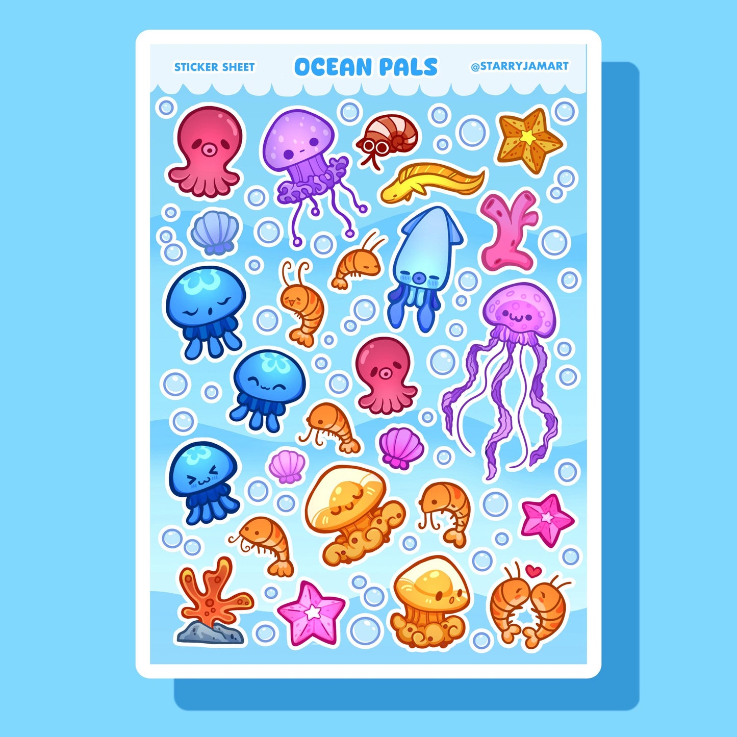 Ocean Pals Animal Sticker Sheet | 4x6 Sea Creatures Stickers