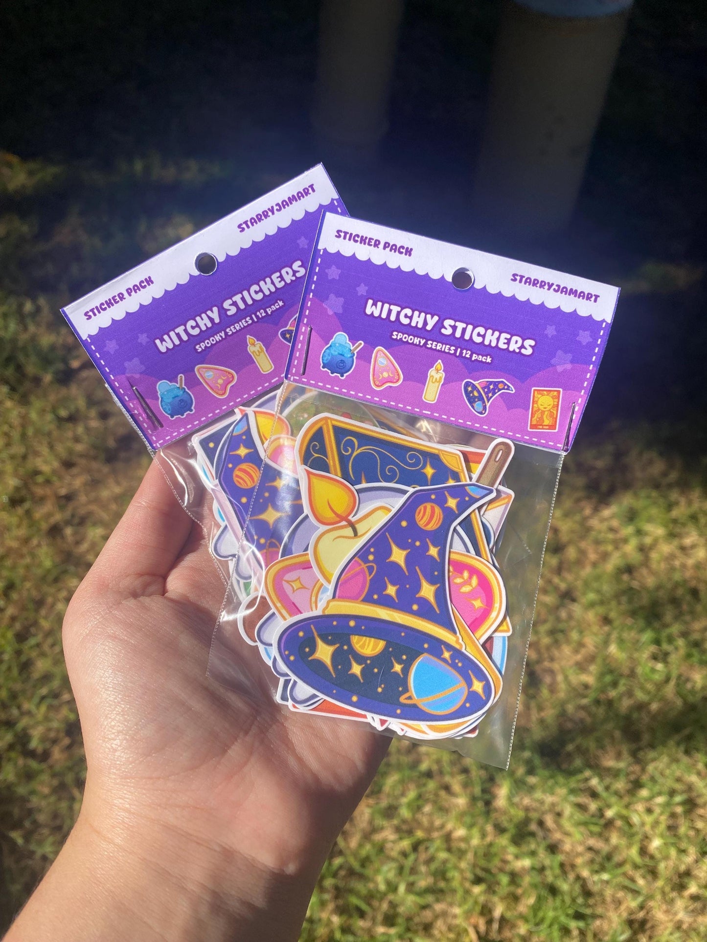 Witch Themed Sticker Pack | Waterproof and Holographic 12 pack of Stickers