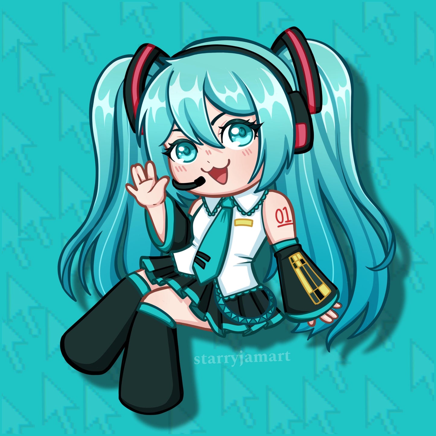 Chibi Hatsune Miku Sticker | Vocaloid Fanart