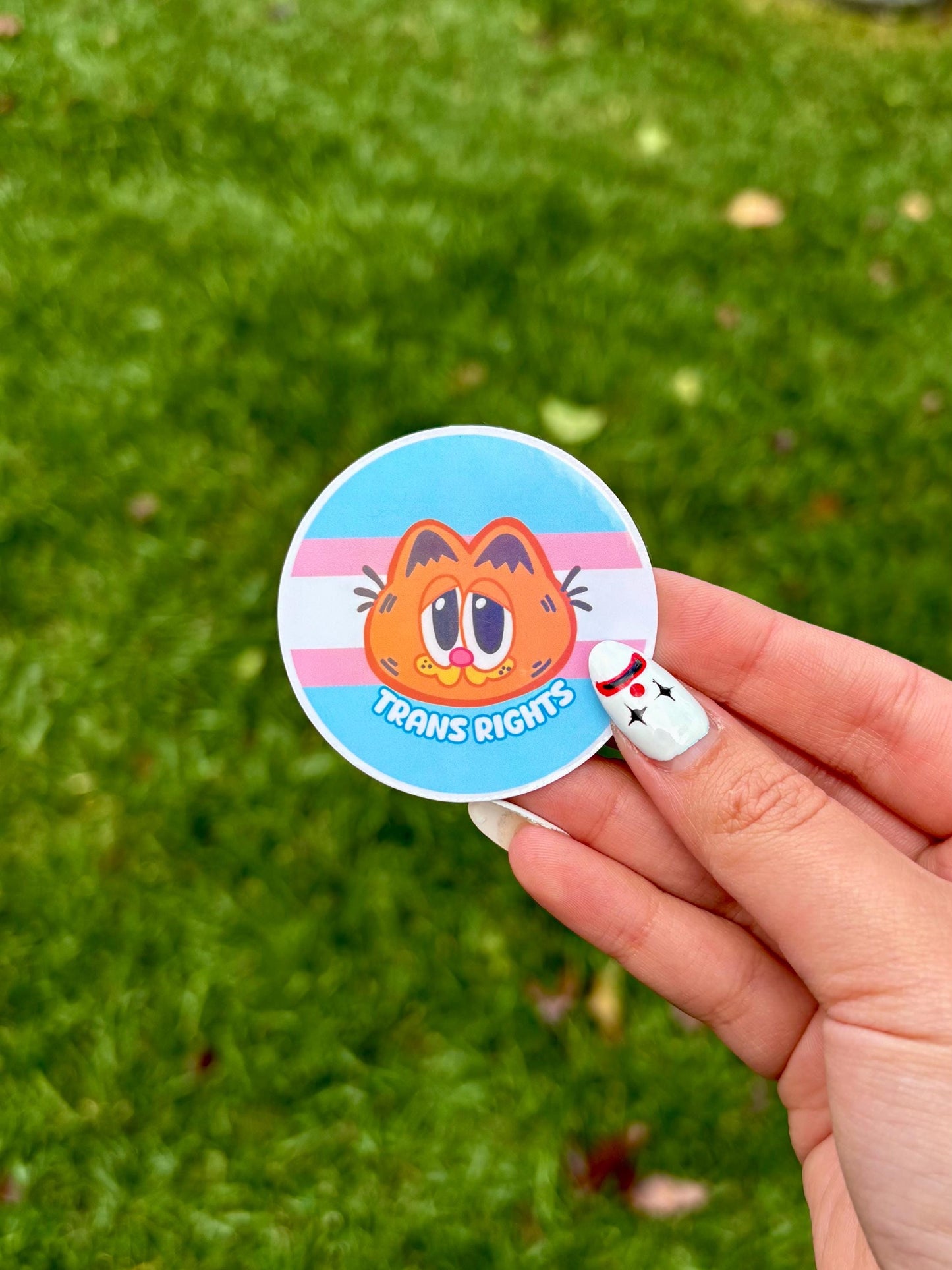 Orange Cat Trans Rights Sticker | LGBTQ Pride