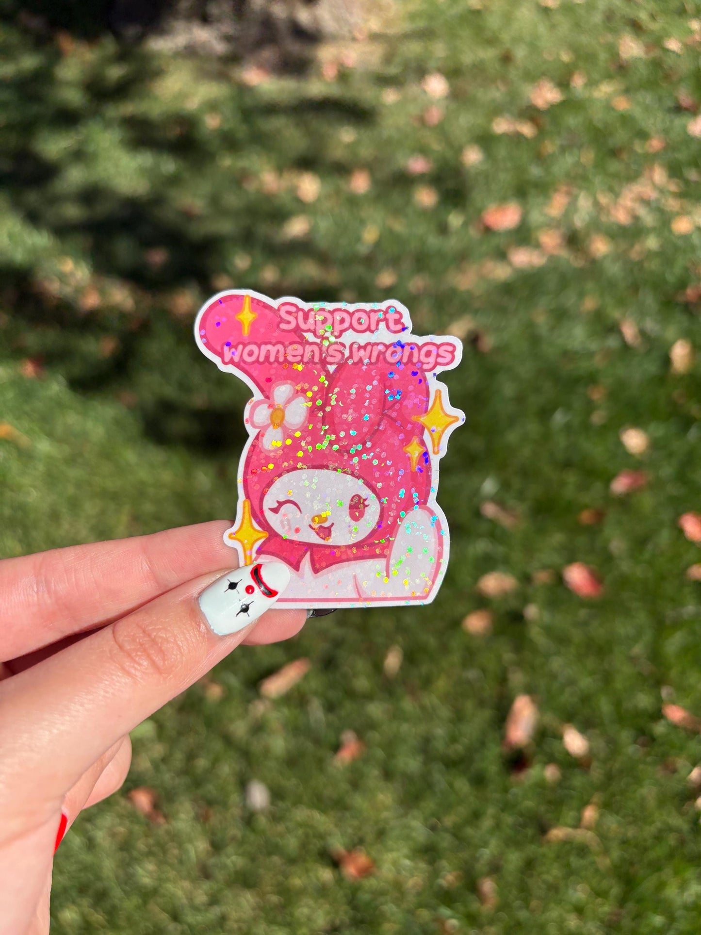 My Melody “Support Women’s Wrongs” Sticker | Sanrio Fanart