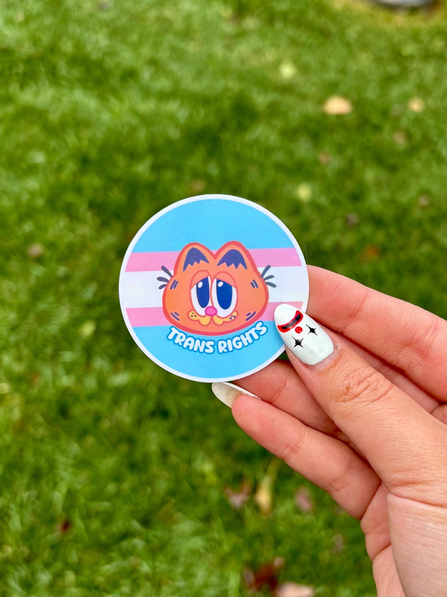 Orange Cat Trans Rights Sticker | LGBTQ Pride