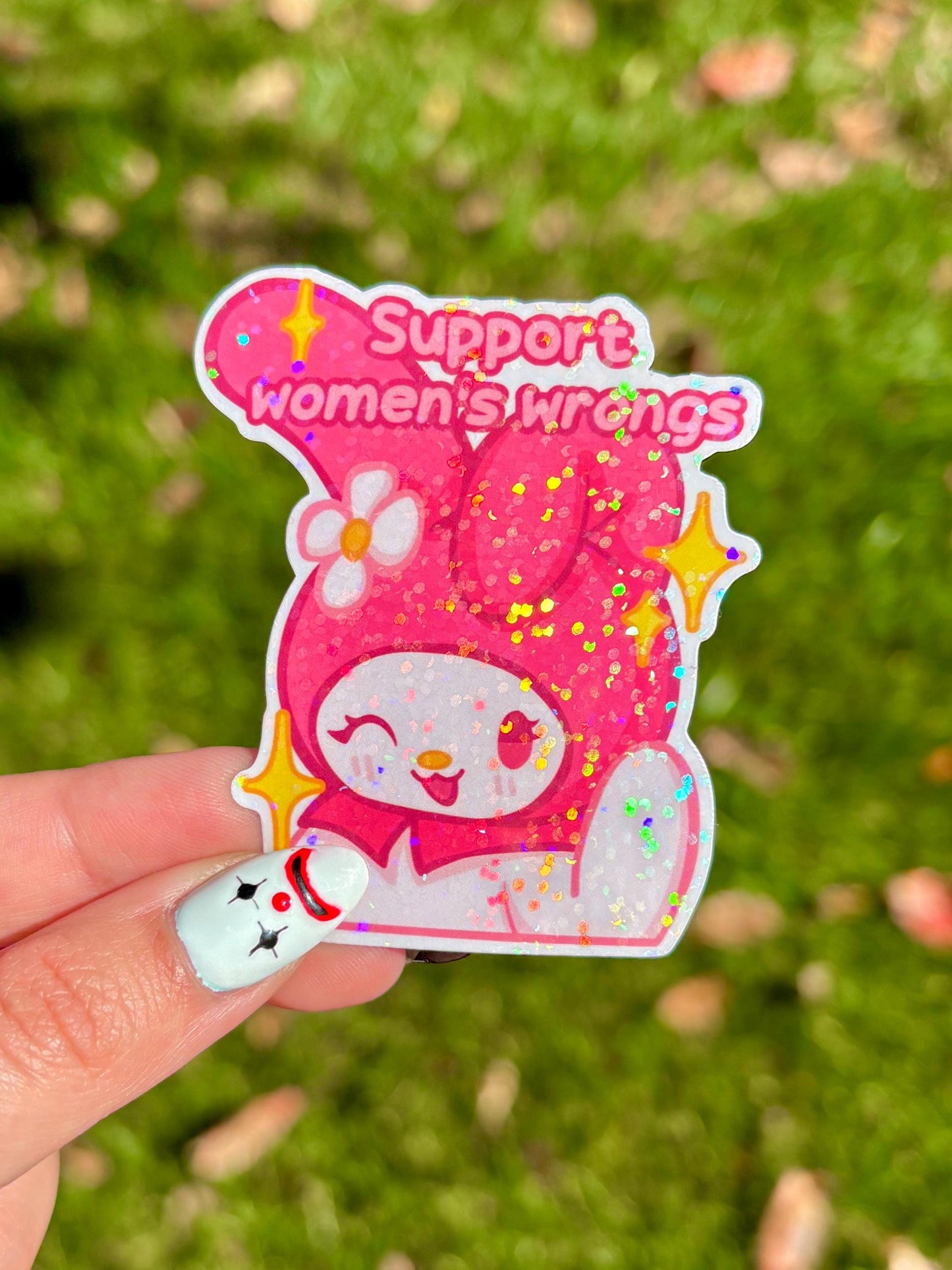 My Melody “Support Women’s Wrongs” Sticker | Sanrio Fanart