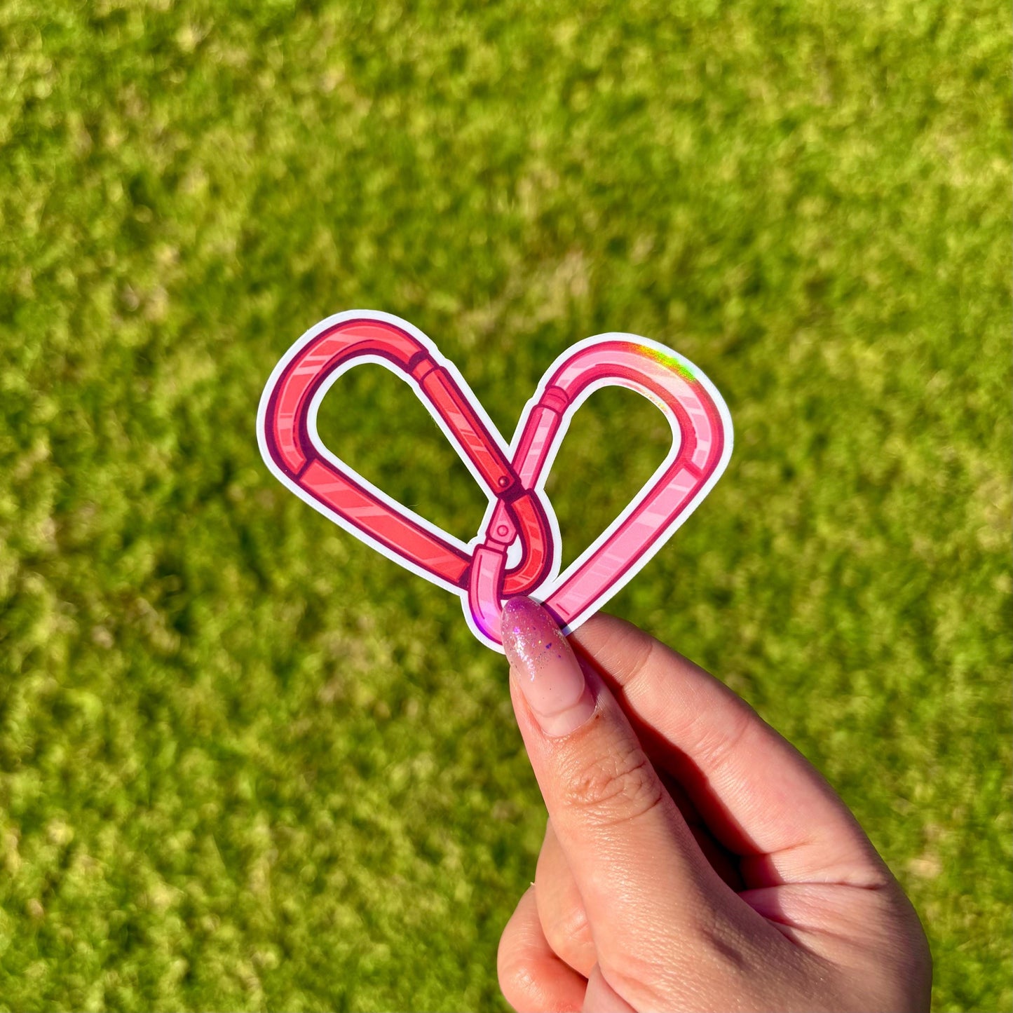 Entwined Carabiner Sticker | Lesbian/Sapphic Pride Stickers