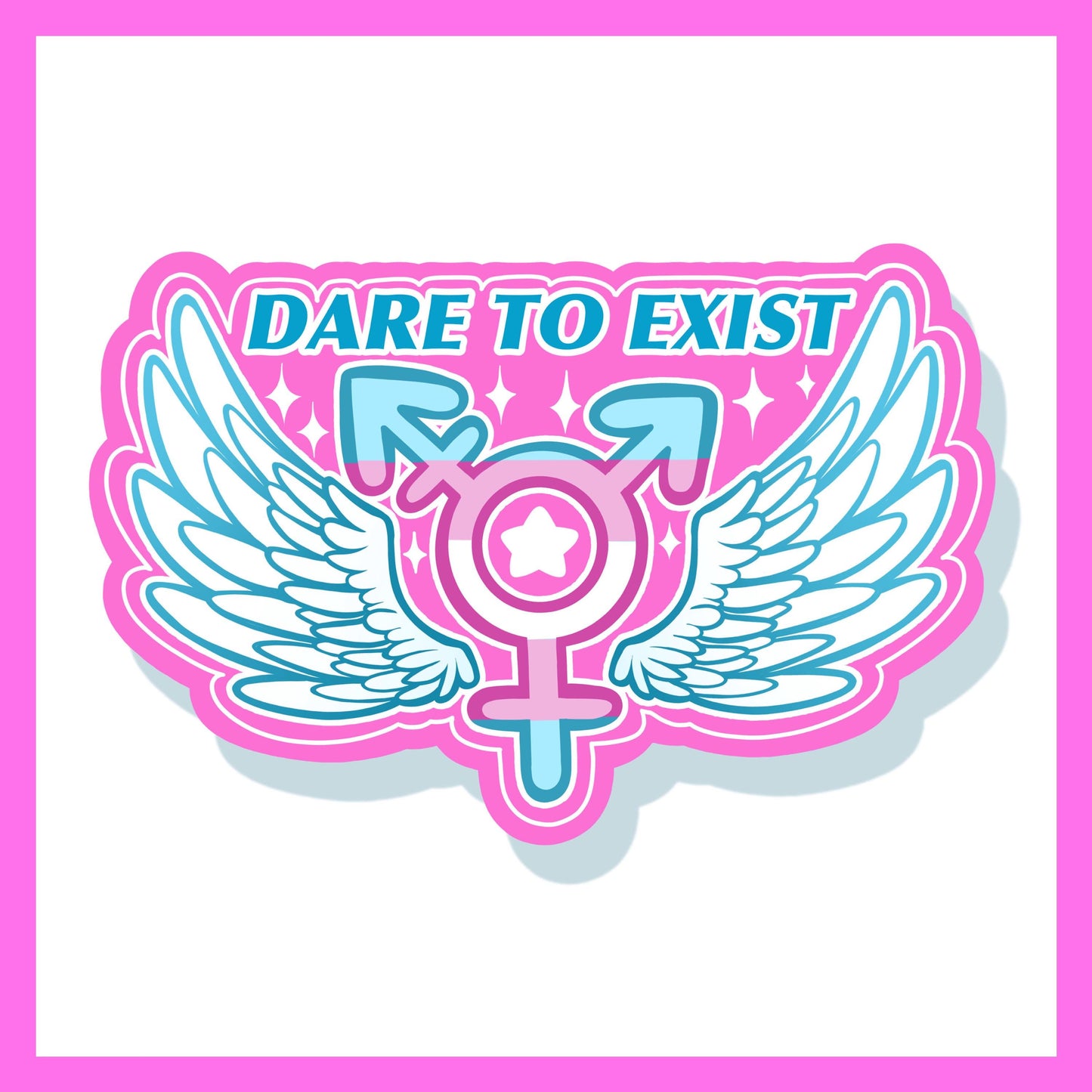 Trans Pride Sticker | Dare to Exist LGBTQ Stickers