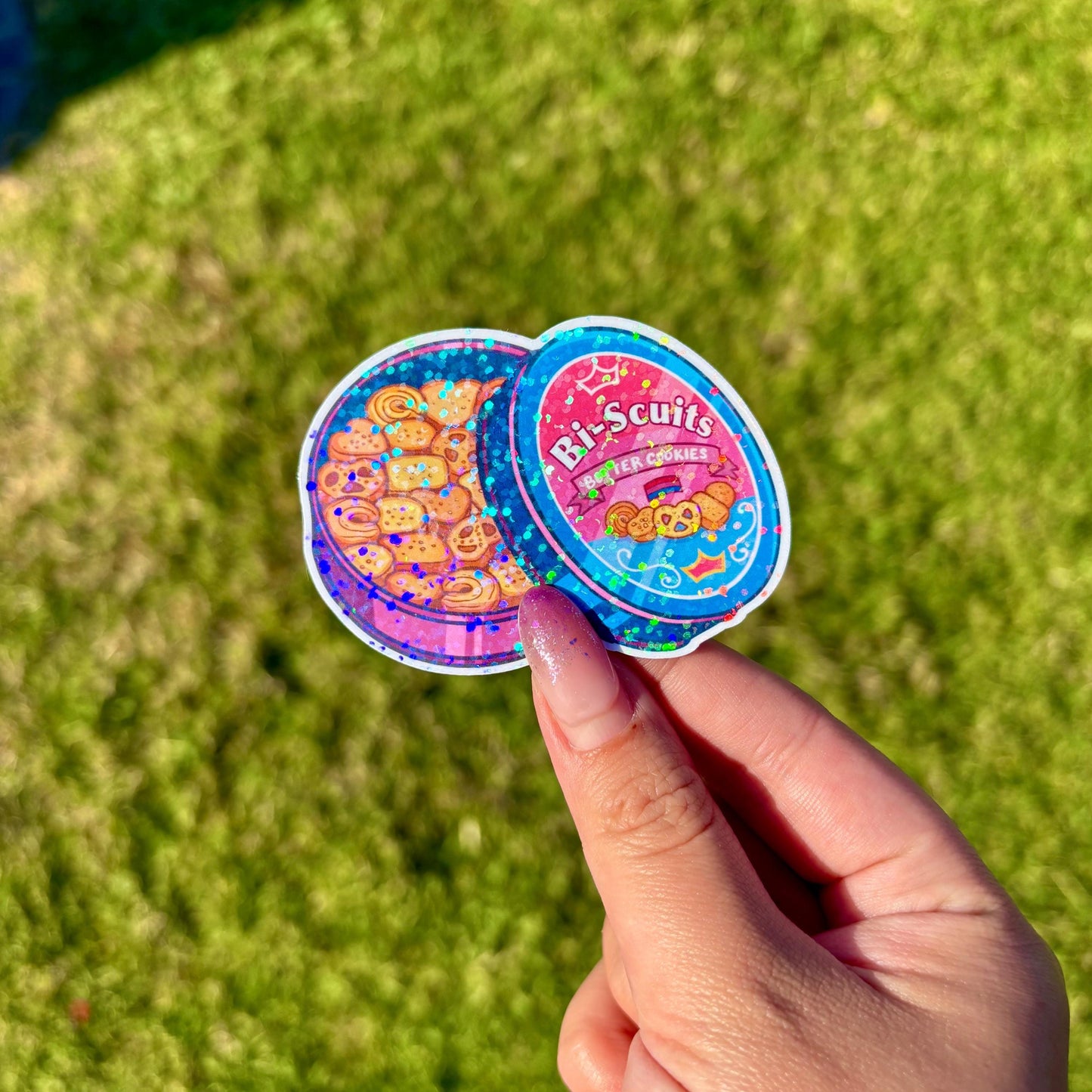 Bi-Scuits Sticker | Bisexual Pride Art Sticker
