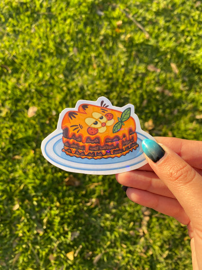 Garfield Lasagna Sticker | Holographic + Waterproof