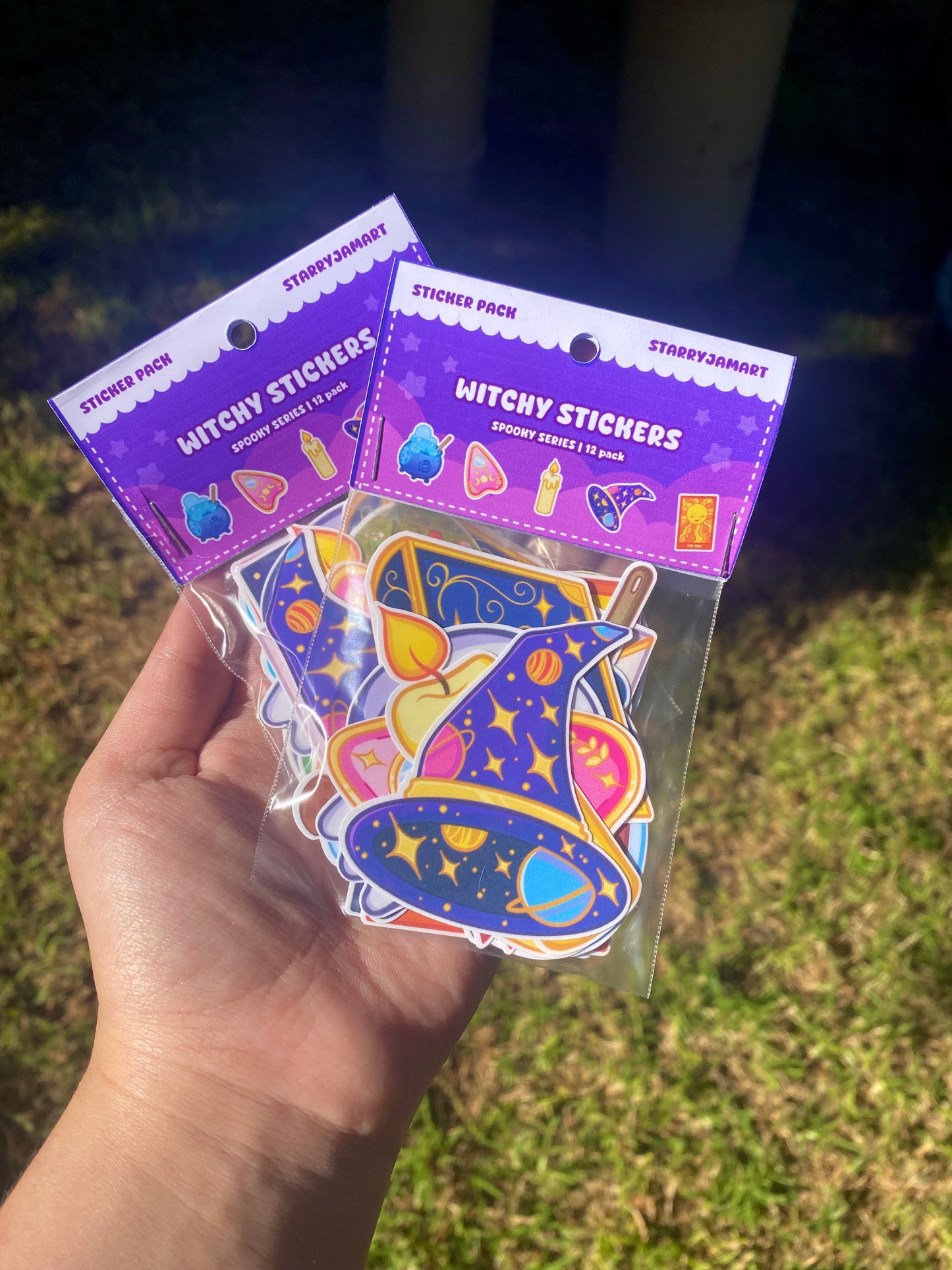 Witch Themed Sticker Pack | Waterproof and Holographic 12 pack of Stickers