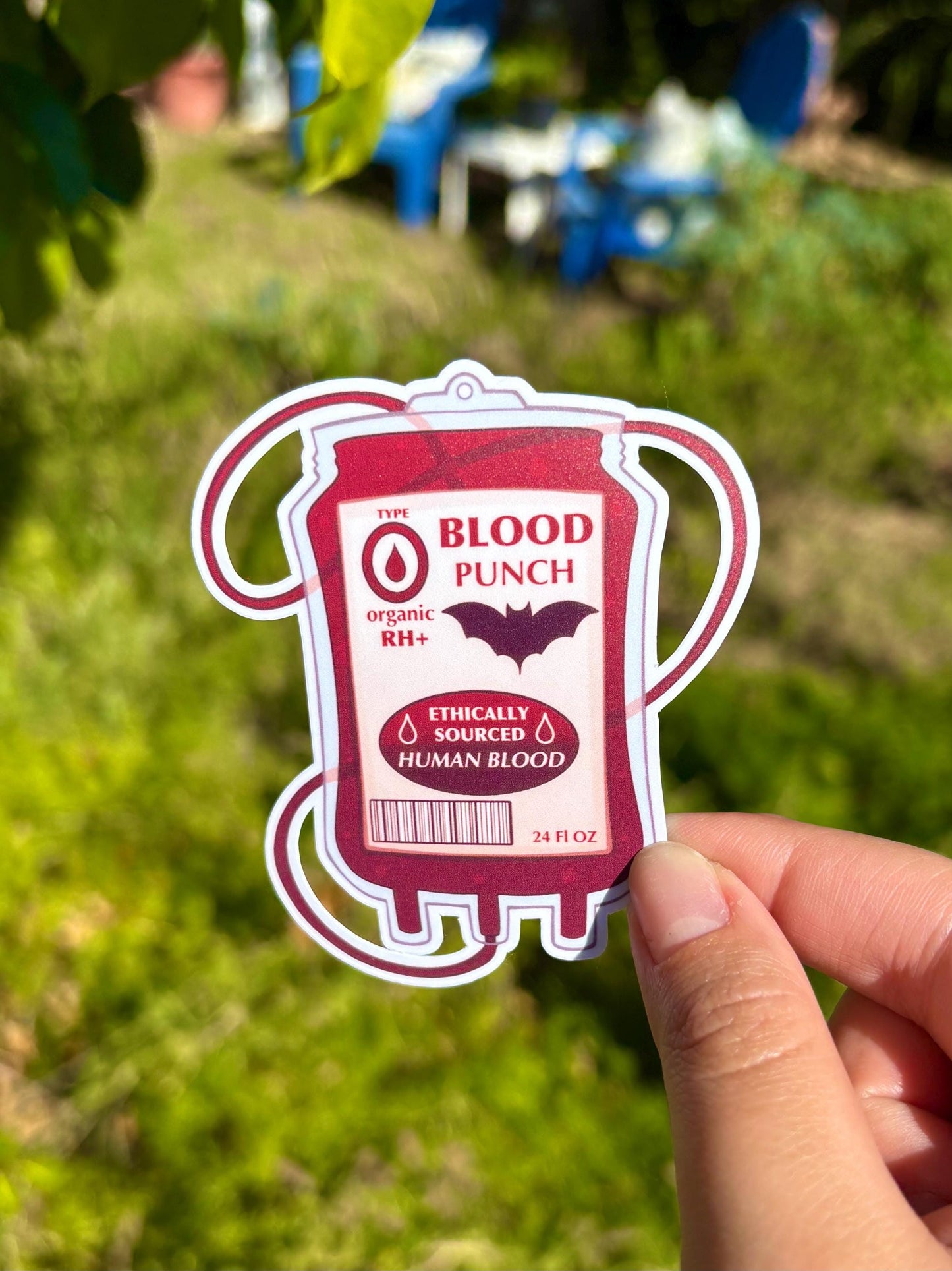 Vampire Blood Bag Halloween Sticker
