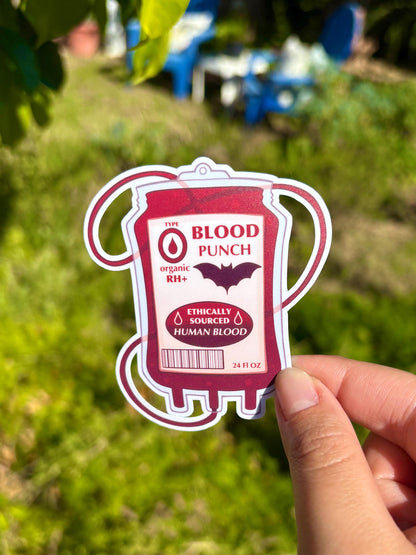Vampire Blood Bag Halloween Sticker