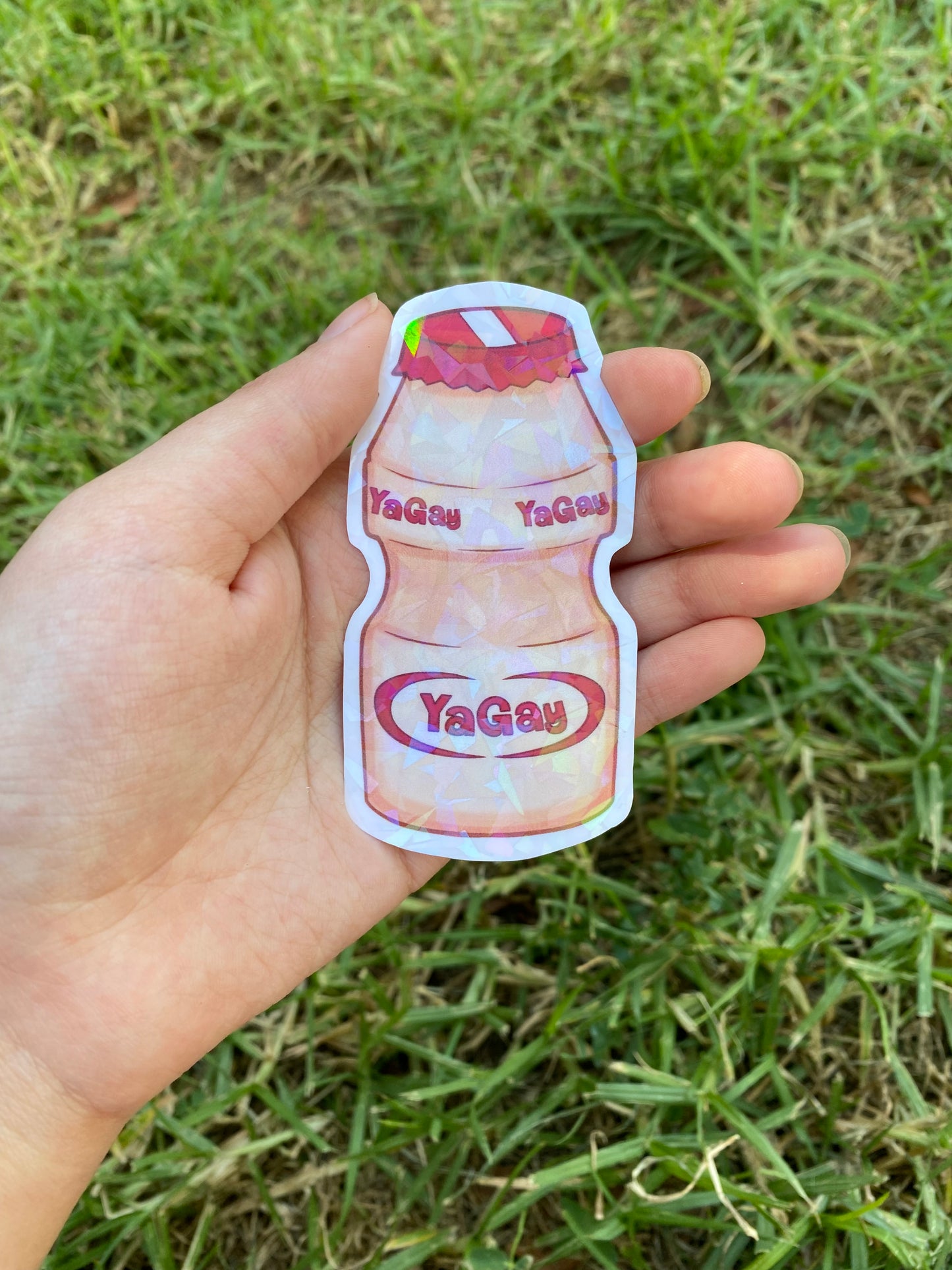 Yakult YaGay Holographic Sticker | LGBTQ Pride Meme Sticker