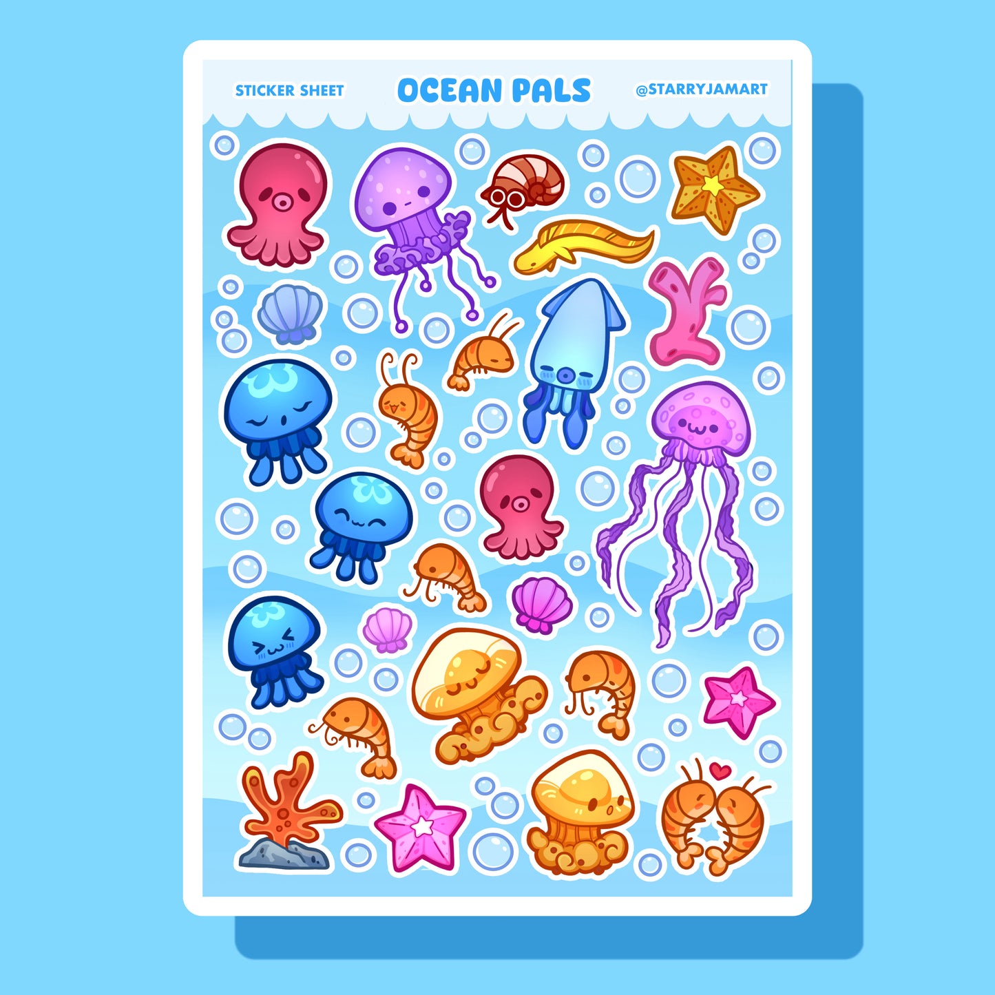 Ocean Pals Animal Sticker Sheet | 4x6 Sea Creatures Stickers