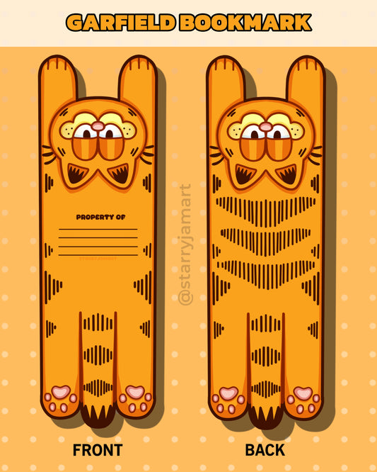 Garfield Bookmark | Double sided Holographic + Waterproof Cartoon Bookmark