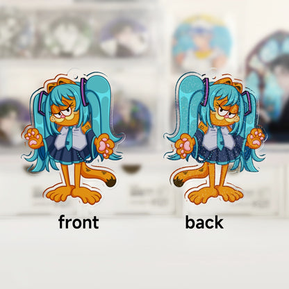 Garfield Hatsune Miku Acrylic Keychain