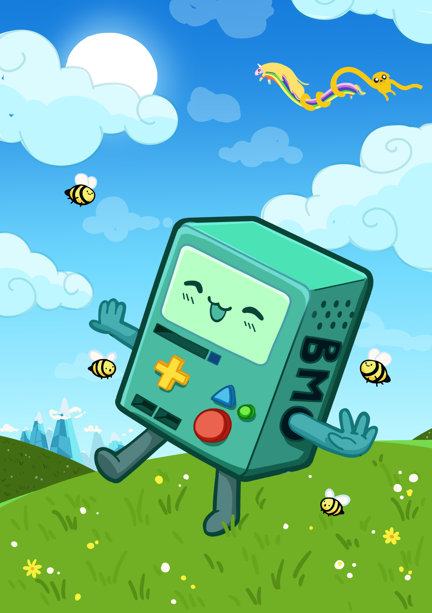 BMO Adventure Time Art Print | 5x 7 in | Holographic Cartoon Print