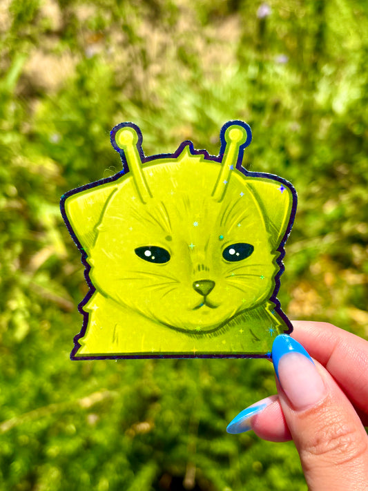 Gleep Glorp Alien Cat Sticker