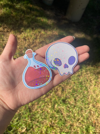 Witch Themed Sticker Pack | Waterproof and Holographic 12 pack of Stickers