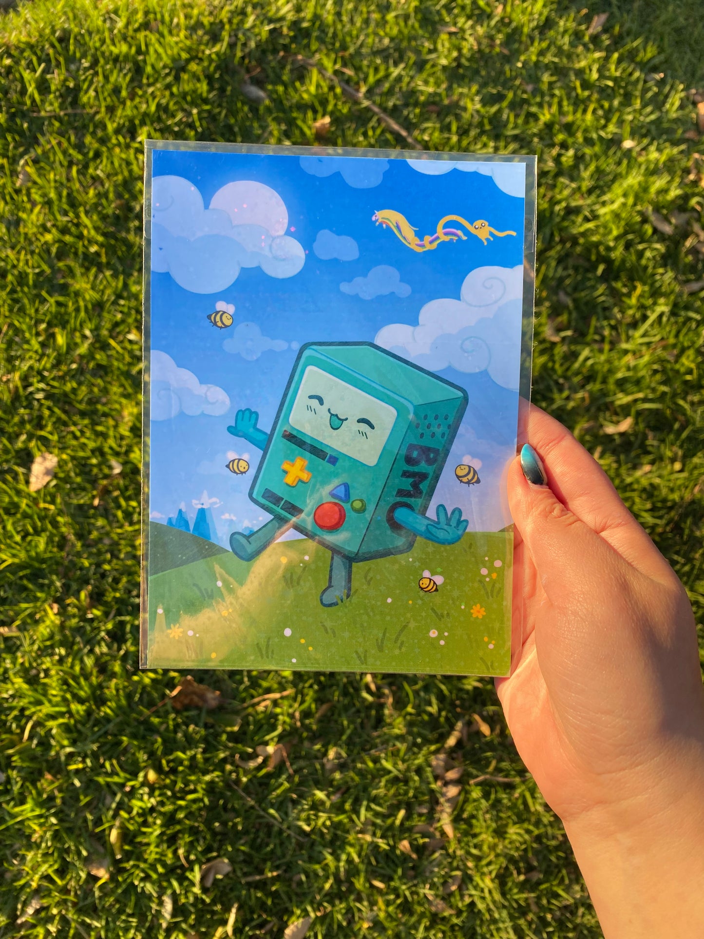 BMO Adventure Time Art Print | 5x 7 in | Holographic Cartoon Print