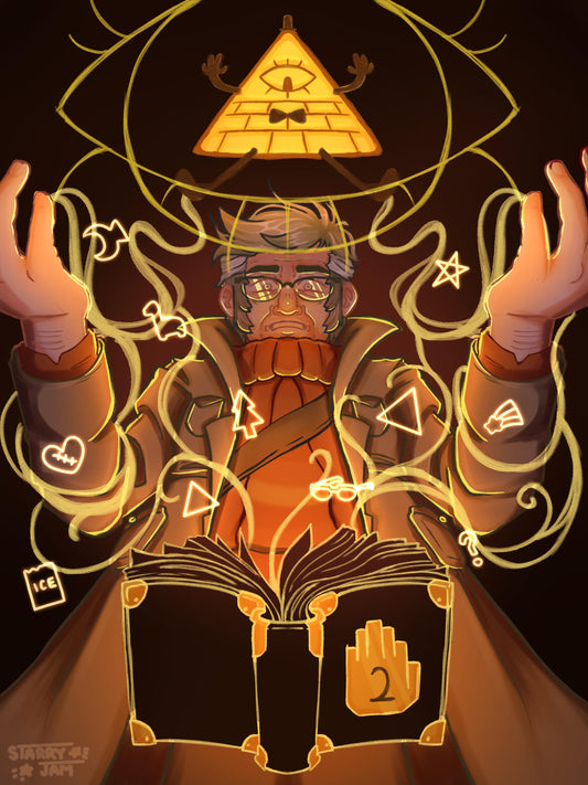 Gravity Falls Stanford and Bill Cipher Art Print | 5x7 in