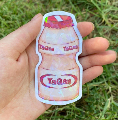 Yakult YaGay Holographic Sticker | LGBTQ Pride Meme Sticker