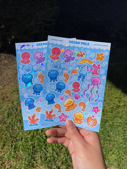 Ocean Pals Animal Sticker Sheet | 4x6 Sea Creatures Stickers