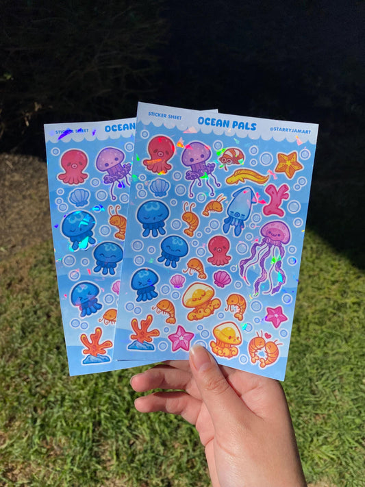 Ocean Pals Animal Sticker Sheet | 4x6 Sea Creatures Stickers