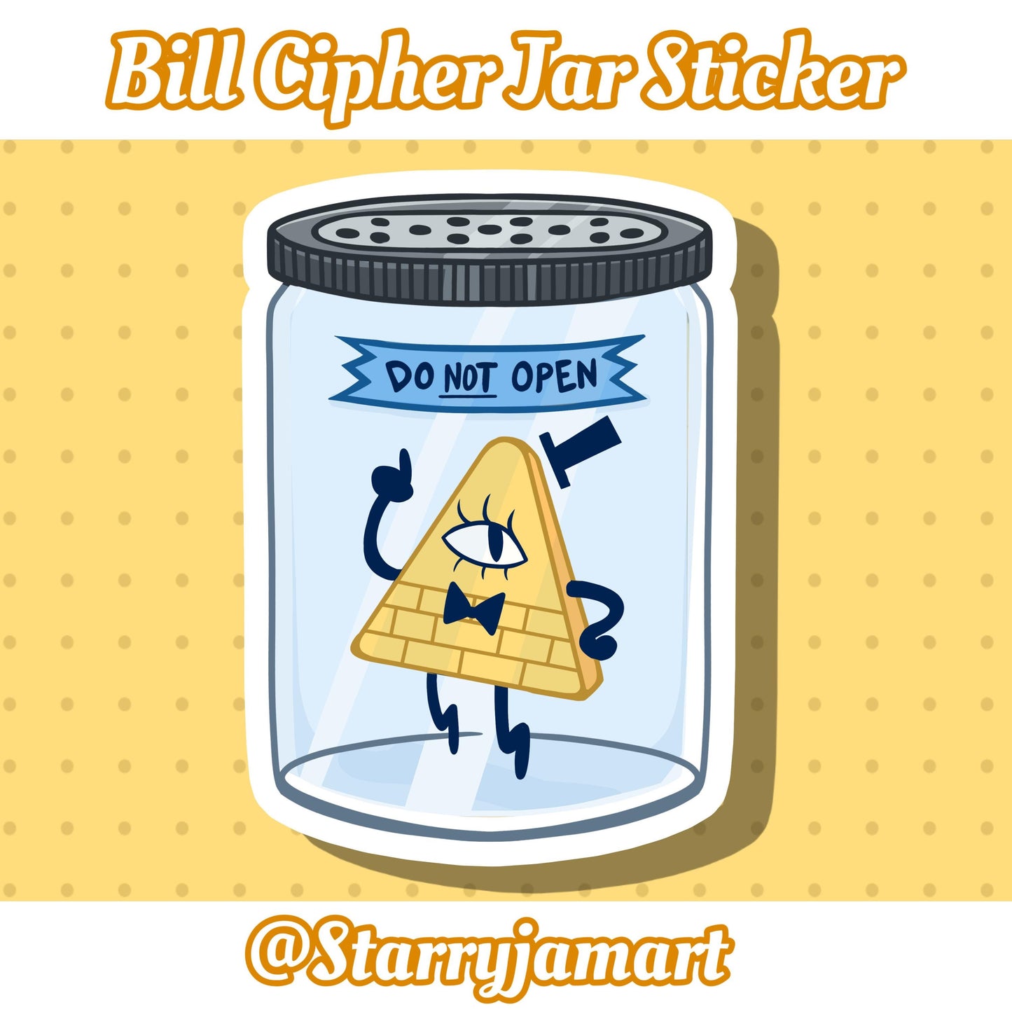 Bill Cipher Jar Sticker | Gravity Falls Fanart