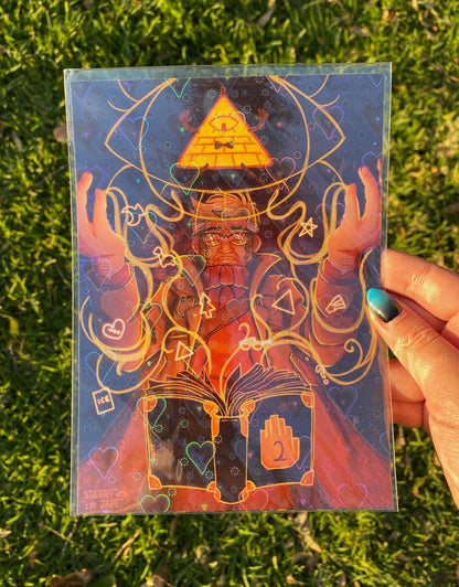 Gravity Falls Stanford and Bill Cipher Art Print | 5x7 in