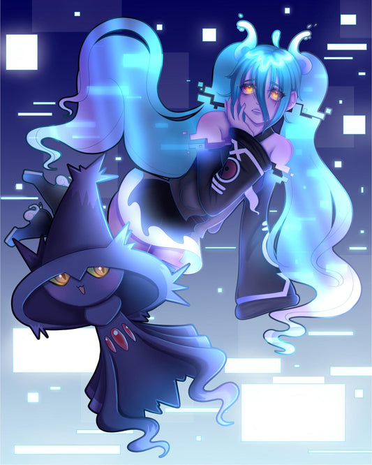 Hatsune Miku Project Voltage Print | 5x 7 in | Holographic Ghost Trainer Miku Print