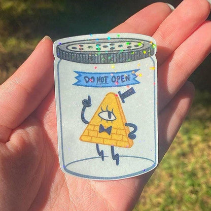 Bill Cipher Jar Sticker | Gravity Falls Fanart