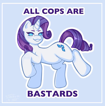 Rarity “ACAB” Sticker | My Little Pony Fanart | Holographic + Matte Options!