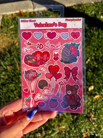 Valentine’s day Treats Sticker Sheet | Holographic + Matte Options!