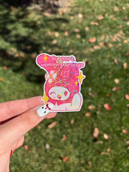 My Melody “Support Women’s Wrongs” Sticker | Sanrio Fanart