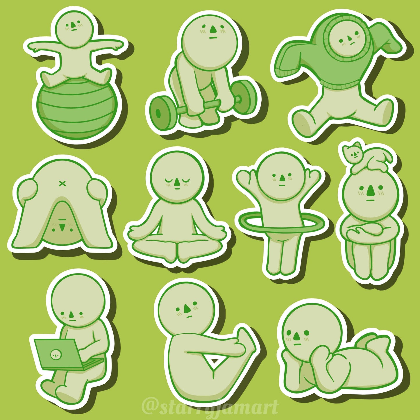 Smiski Series 1 Sticker Pack | 10 Holographic Stickers