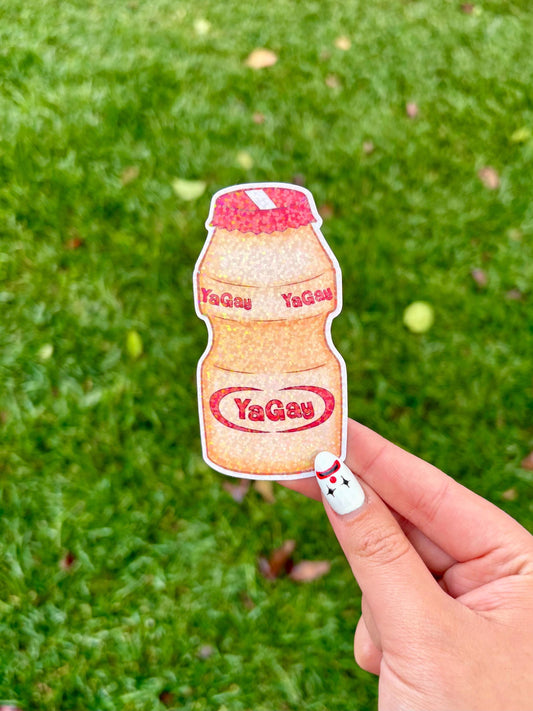 Yakult YaGay Holographic Sticker | LGBTQ Pride Meme Sticker