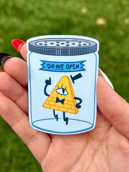 Bill Cipher Jar Sticker | Gravity Falls Fanart
