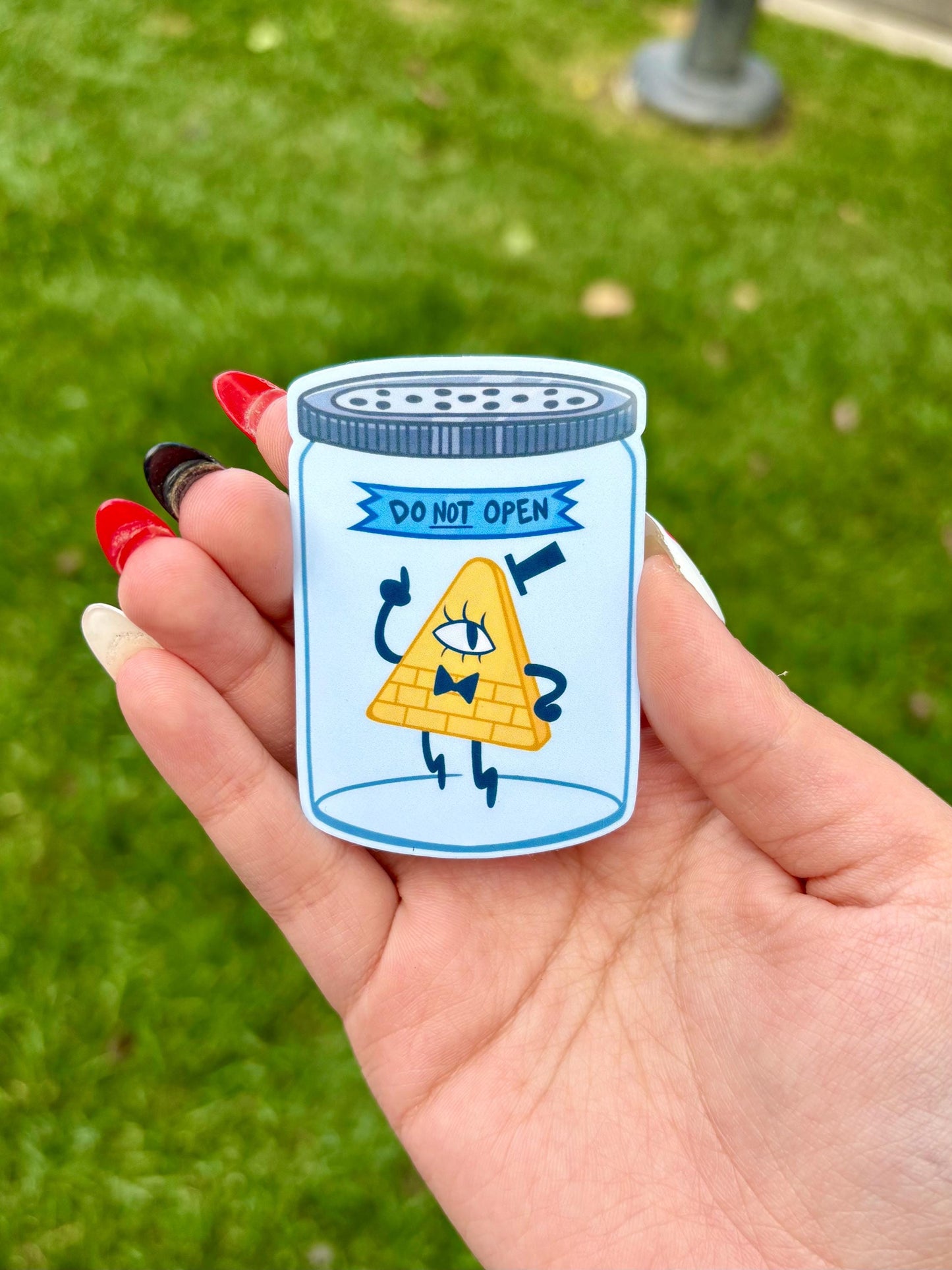 Bill Cipher Jar Sticker | Gravity Falls Fanart