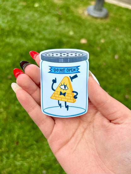 Bill Cipher Jar Sticker | Gravity Falls Fanart