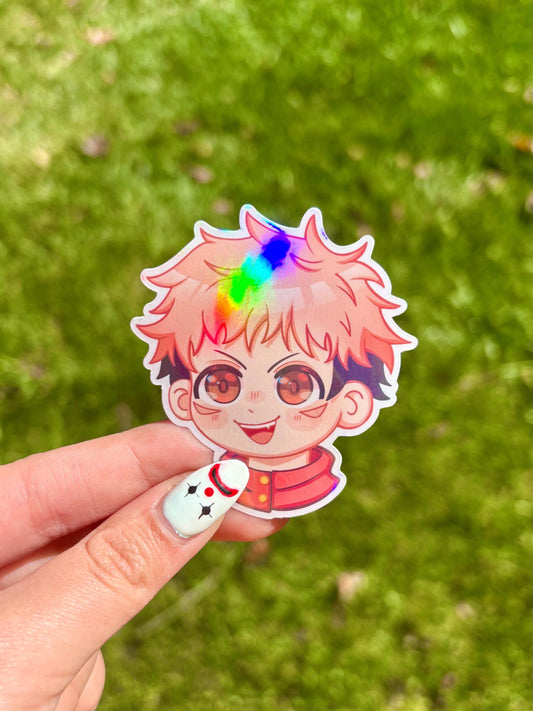 JJK Yuji Chibi Sticker | Jujitsu Kaisen Fanart