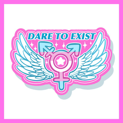 Trans Pride Sticker | Dare to Exist LGBTQ Stickers