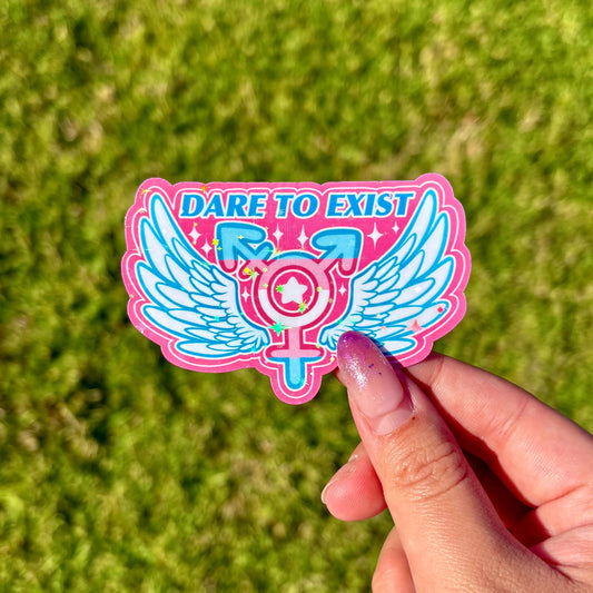 Trans Pride Sticker | Dare to Exist LGBTQ Stickers