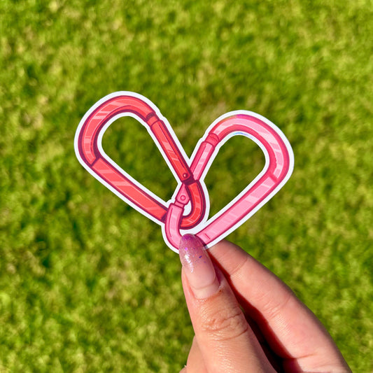 Entwined Carabiner Sticker | Lesbian/Sapphic Pride Stickers