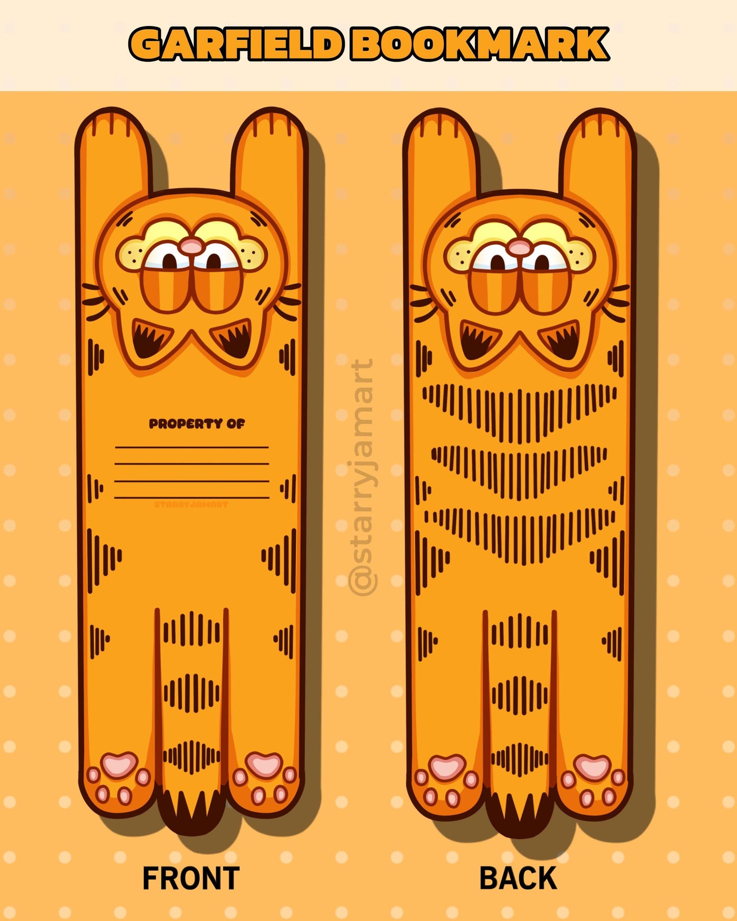 Fat Orange Cat Bookmark