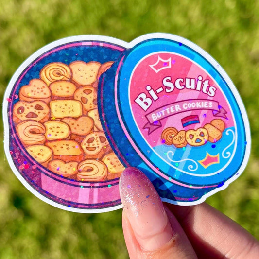 Bi-Scuits Sticker | Bisexual Pride Art Sticker